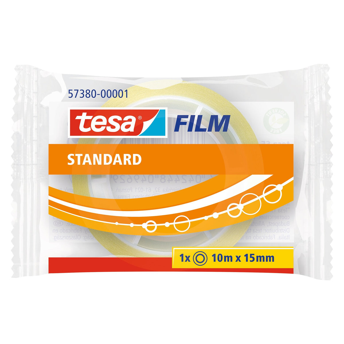 Tesafilm Standard, transparent, in a flow pack, 10 m x 15 mm