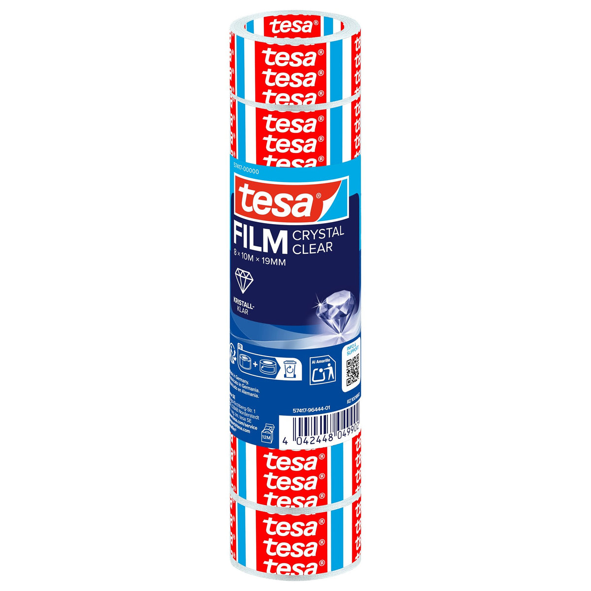 tesafilm CRYSTAL CLEAR, transparent, crystal-clear, 10 m x 19 mm