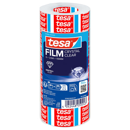 tesafilm CRYSTAL CLEAR, transparent, crystal-clear, 33 m x 19 mm