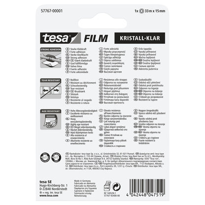tesafilm kristall-klar, transparent im Blister, 33 m x 15 mm