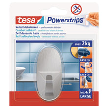 tesa Powerstrips L Metal Oval Hook, White