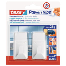 tesa Powerstrips L-Shaped Corner Hook, White