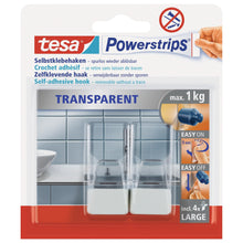 tesa Powerstrips Transparent Hooks, LARGE, transparent