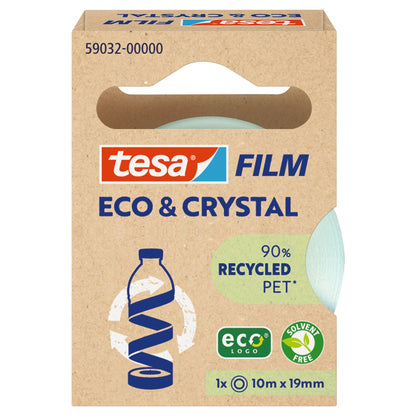 tesafilm Eco & Crystal, transparent, in a hanging folding box, 10 m x 19 mm