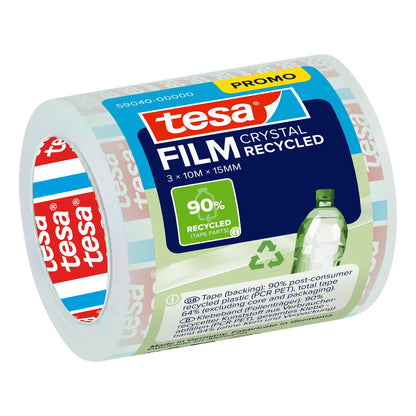tesafilm CRYSTAL RECYCLED, clear, 10 m x 15 mm