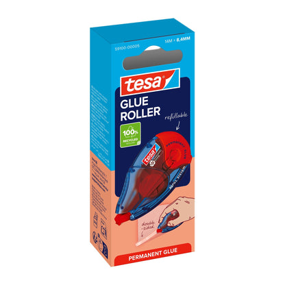 tesa GLUE ROLLER Permanent, transparent, refillable, 14 m x 8.4 mm
