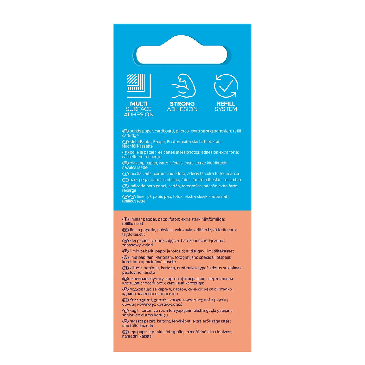 tesa GLUE ROLLER Permanent, transparent, refill, 14 m x 8.4 mm