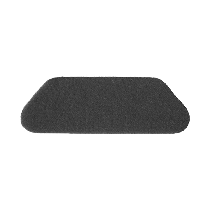 Das TASKI Americo S-Pad 45 x 15 cm Schwarz von Diversey Deutschland ist ein rechteckiges, schwarzes, hochaggressives Bodenreinigungspad für die intensive Reinigung von verschiedenen Bodenbelägen. Die Packung enthält 1 Stück. Abgebildet auf weißem Hintergrund.
