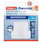 tesa Powerstrips Waterproof Wave Double Hooks, White
