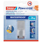 tesa Powerstrips Waterproof Metal Hooks, White