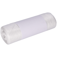 A roll of DEISS trash bags (490x600 mm, made of HDPE, 30 l) from EMIL DEISS KG (GmbH + Co.) is shown wrapped in a solid white paper band and tightly packaged against a light-colored background.