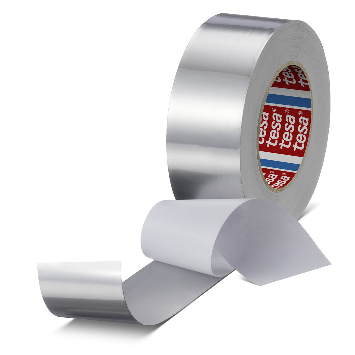tesa 60652 Aluminum Adhesive Tape with Liner, 50 m x 50 mm, Matte Silver