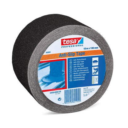tesa Professional 60950 / 60952 Black Anti-Slip Tape, 15 m x 100 mm