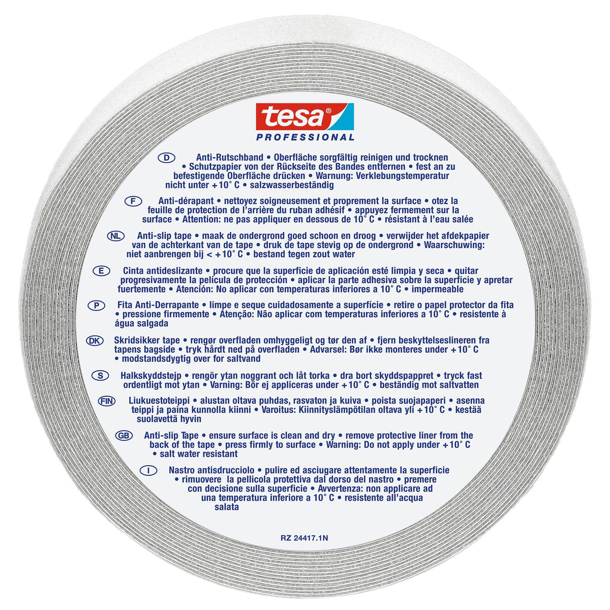 tesa Professional 60950 / 60952 Transparent Anti-Slip Tape, 15 m x 25 mm