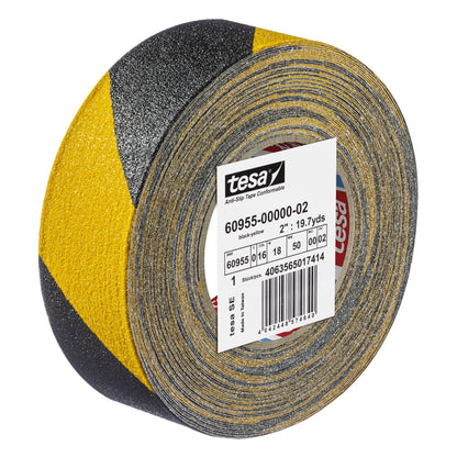 tesa 60955 Anti-Slip Tape, Extremely Flexible, 18 m x 50 mm, Black and Yellow
