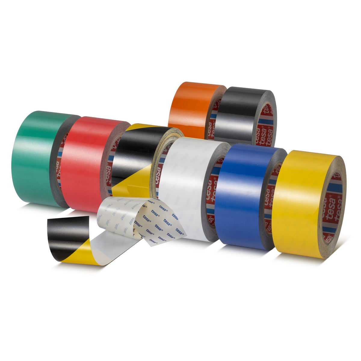 tesa 60960 Scratch-Resistant PET Floor Marking Tape, 20 m x 50 mm – Assortment