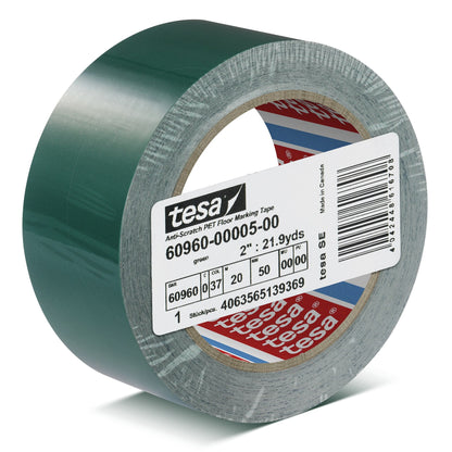 tesa 60960 Scratch-Resistant PET Floor Marking Tape, 20 m x 50 mm, green