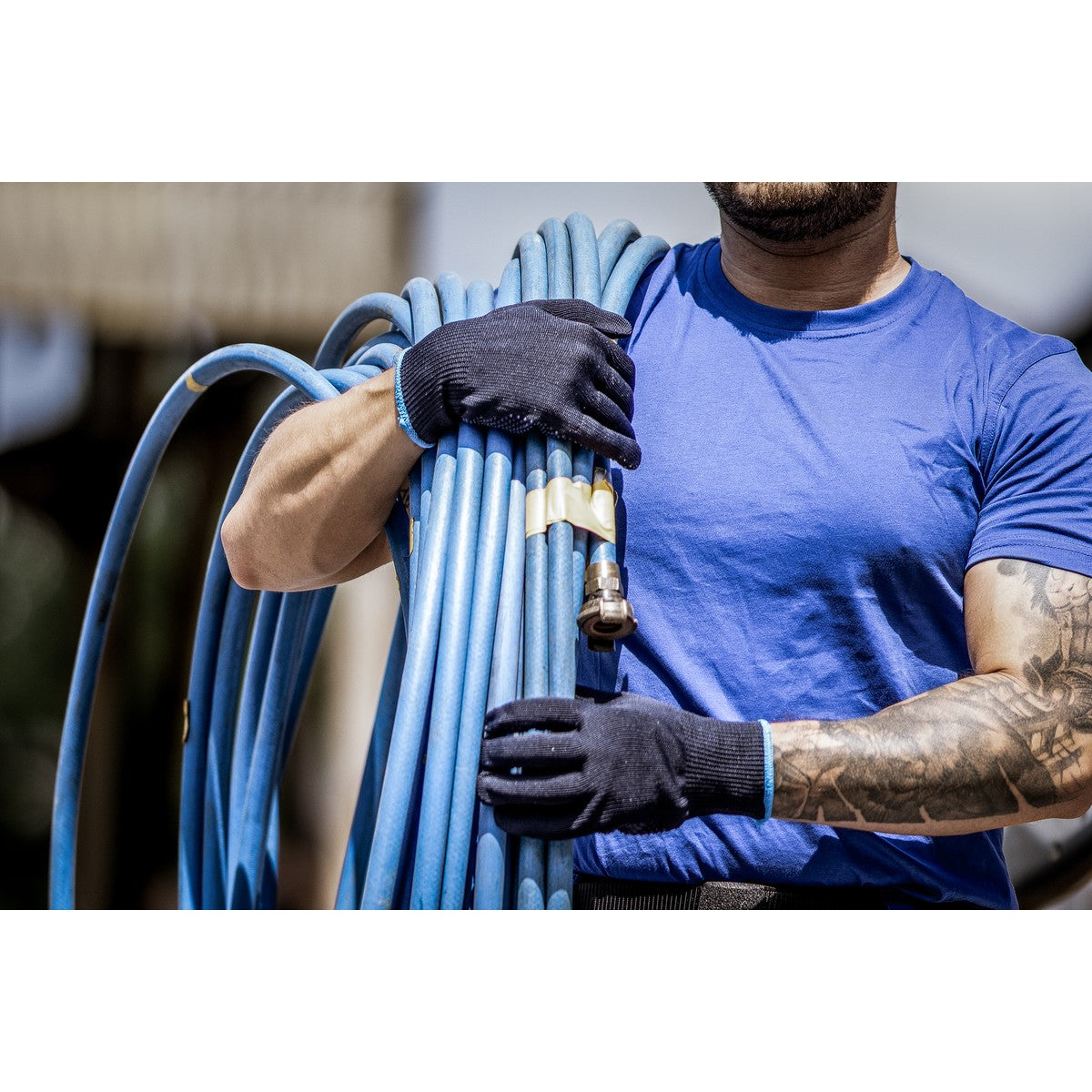 NITRAS knitted gloves, blue