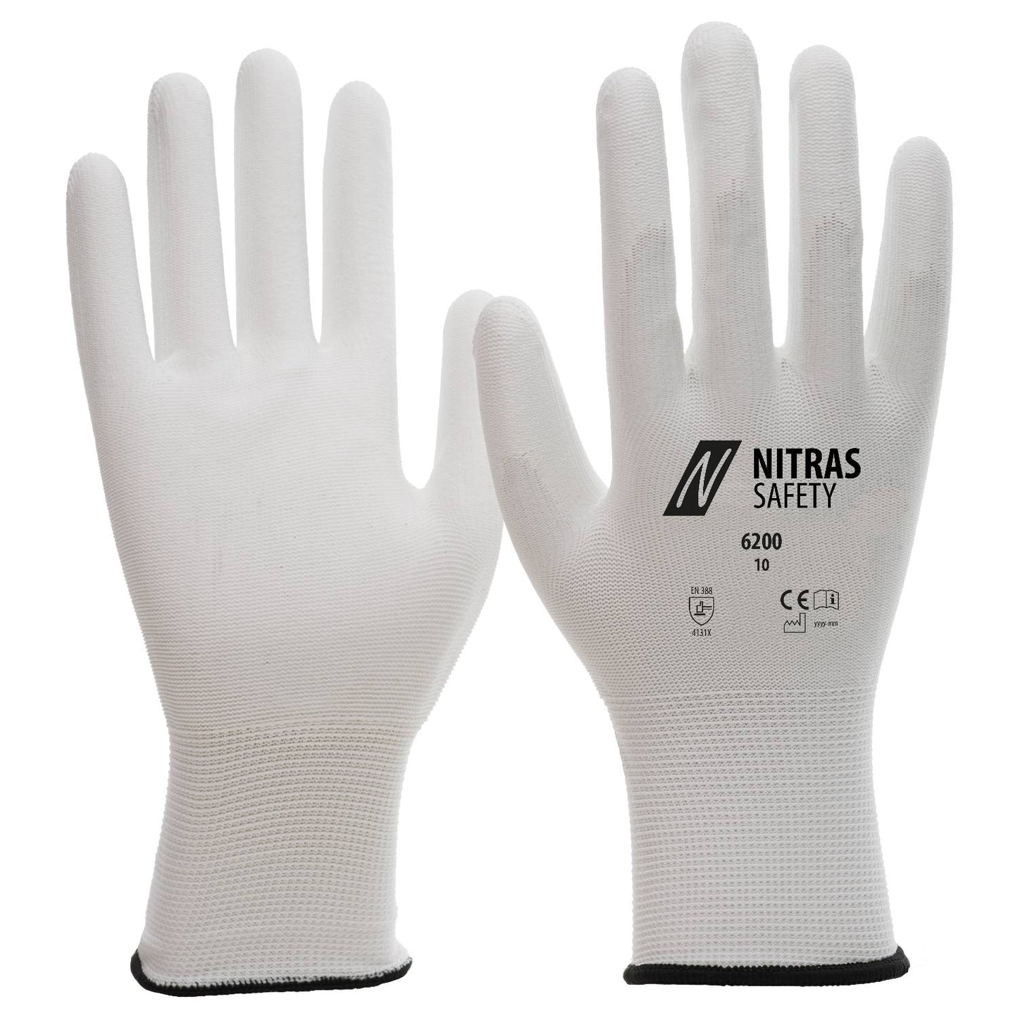 NITRAS Nylonhandschuhe, weiß
