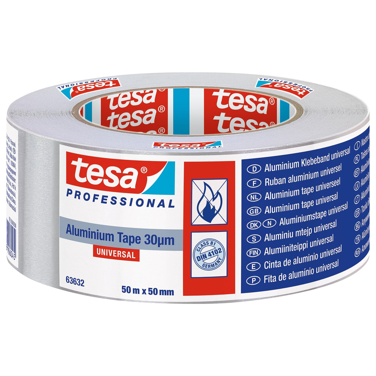 tesa Professional 63632 ALU Universal Tape, Silver-Gray, 50 m x 50 mm