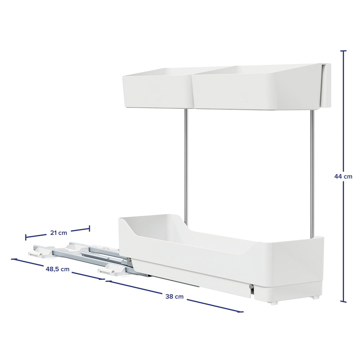 tesa Telescopic Side Pull-Out for the Kitchen, White