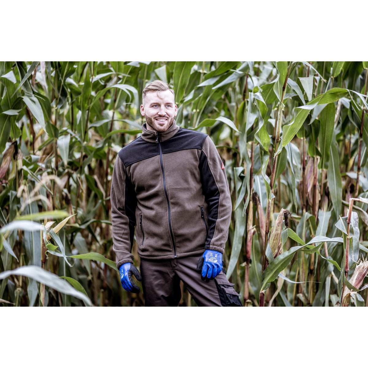 NITRAS MOTION TEX PLUS, Fleece-Jacke, braun / schwarz