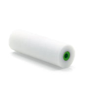A Nölle Profi paintbrush/roller, Superfine (10 cm, straight curve), 1 piece, with a green plastic core, shown on a white background—perfect for smooth surfaces. Brand: Nölle Profi Pinsel Bürsten- & Pinseltechnik e.K.