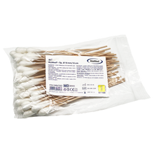 MaiMed - Tip non-sterile cotton swab, 15 cm long, wooden stick | Pack (100 pieces)