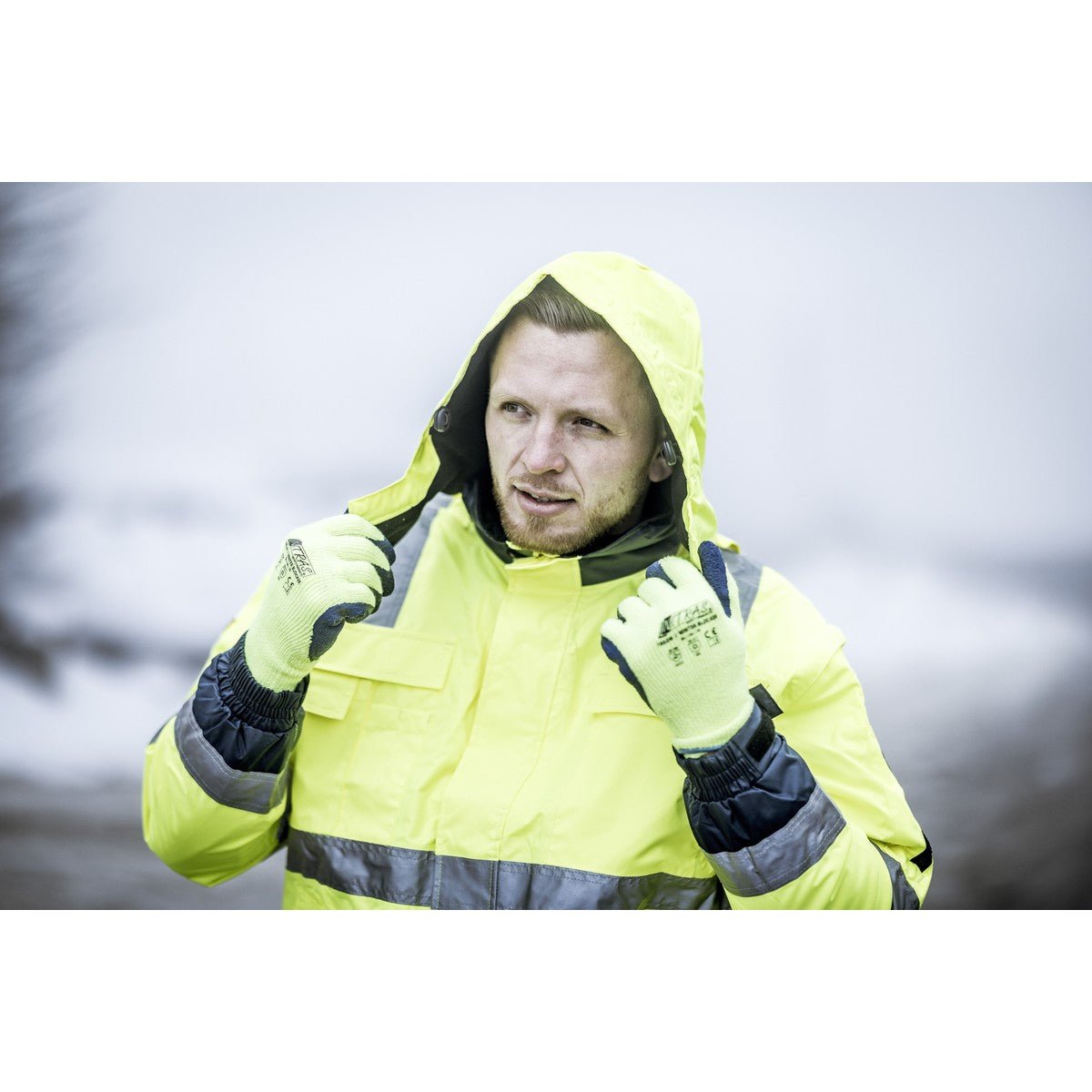 NITRAS WINTER BLOCKER, Winterhandschuhe, neongelb / blau