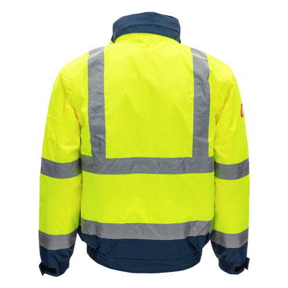 NITRAS MOTION TEX VIZ PLUS, Warn-Pilotenjacke, neongelb / marineblau