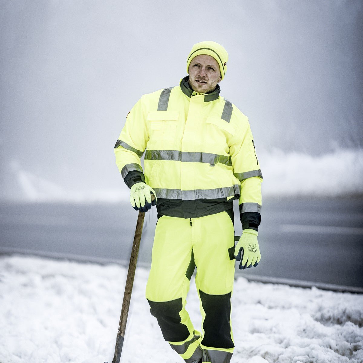 NITRAS MOTION TEX VIZ PLUS, Warn-Pilotenjacke, neongelb / marineblau