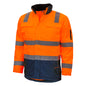 NITRAS MOTION TEX VIZ, high-visibility parka, neon orange / navy blue