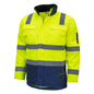 NITRAS MOTION TEX VIZ, high-visibility parka, neon yellow / navy blue