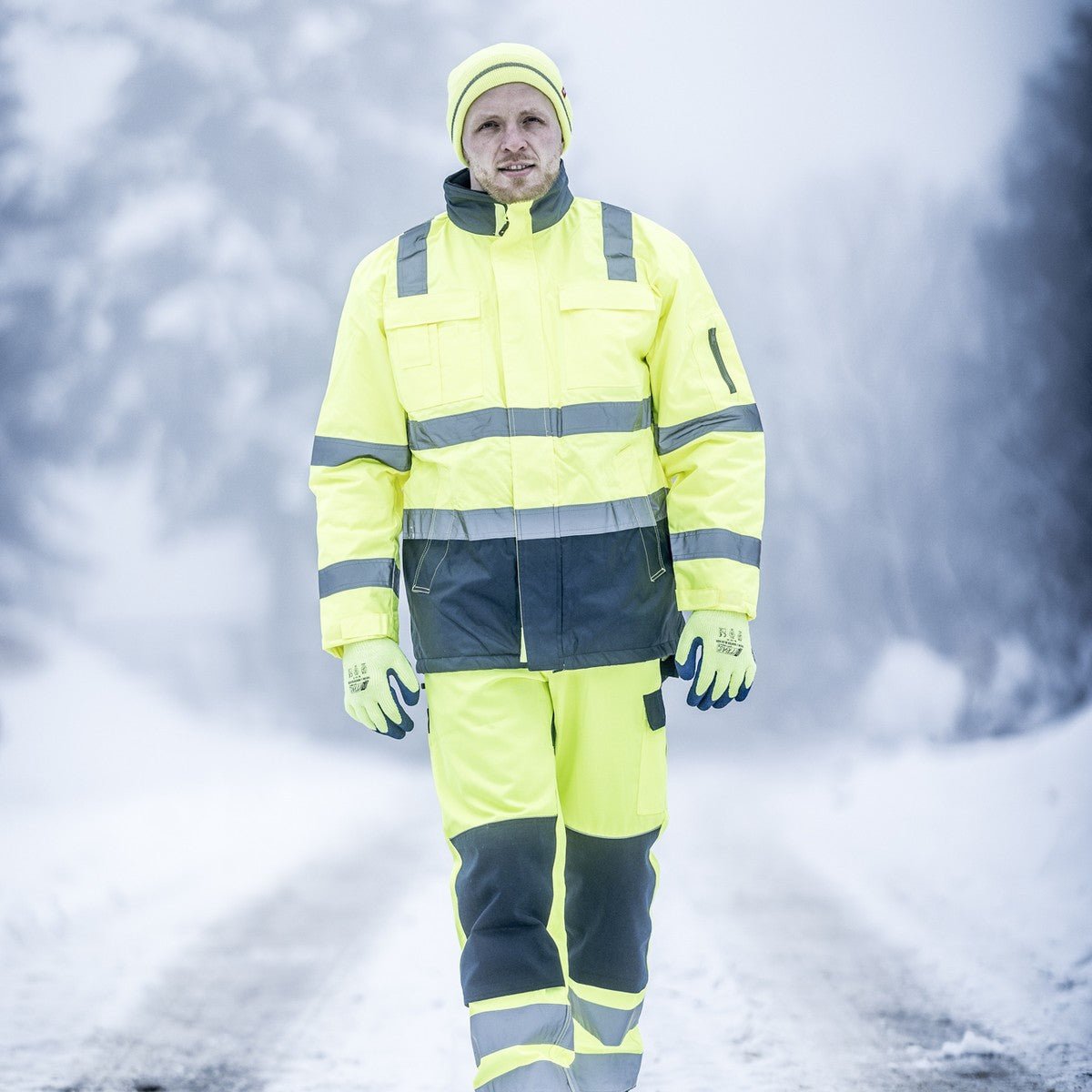 NITRAS MOTION TEX VIZ, Warnparka, neongelb / marineblau