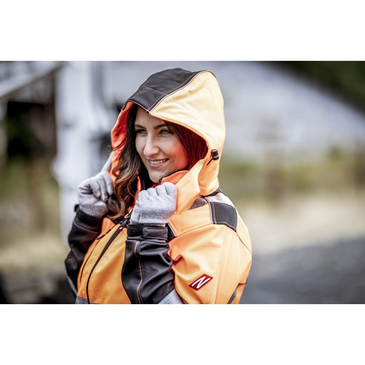 NITRAS abnehmbare Kapuze, neonorange / schwarz, OEKO-TEX Polyester: 100% | Packung (1 Stück)