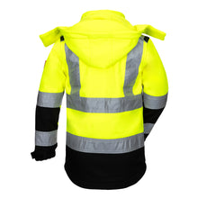 NITRAS MOTION TEX KIDS, high-visibility softshell jacket, neon yellow / black