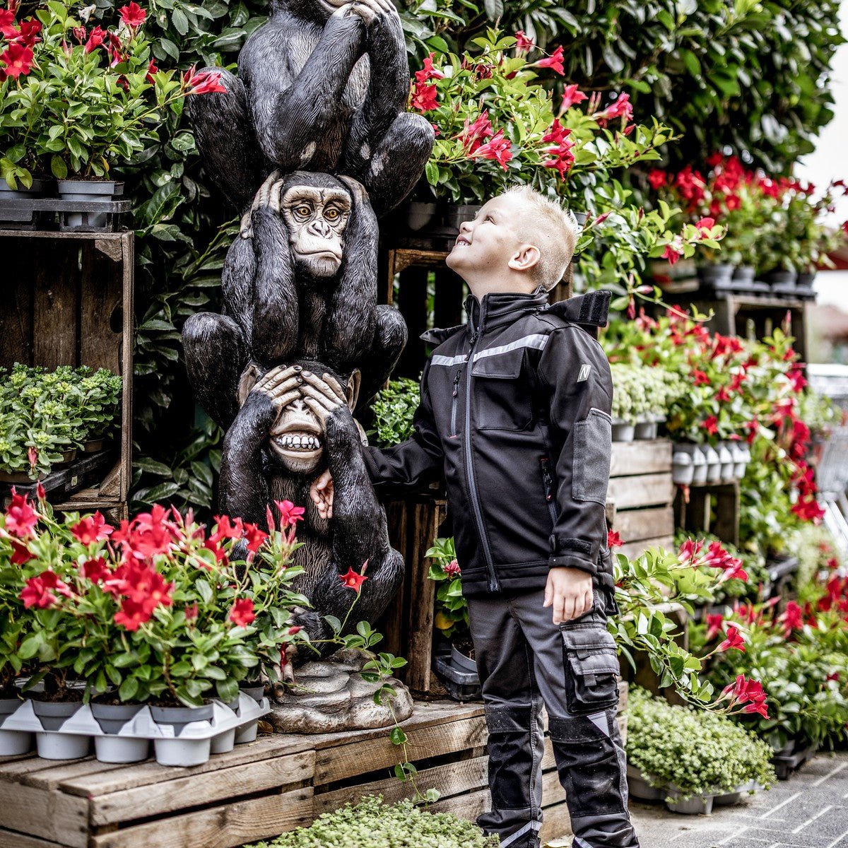 NITRAS MOTION TEX KIDS, Softshelljacke, schwarz