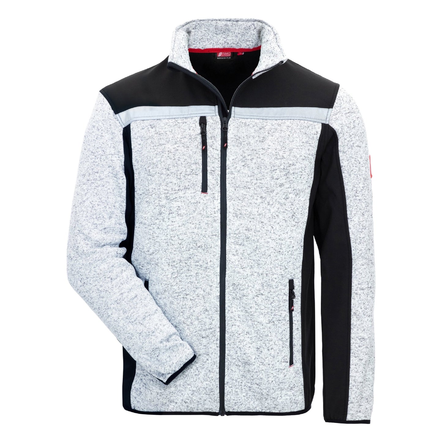 NITRAS MOTION TEX PLUS, Strick-Softshelljacke, hellgrau / schwarz
