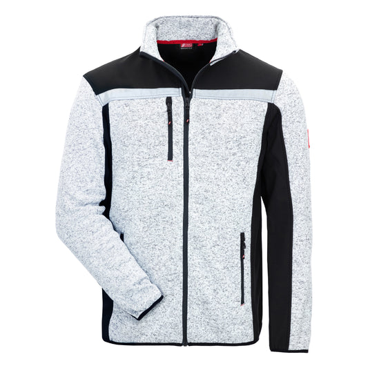 NITRAS MOTION TEX PLUS, knitted softshell jacket, light gray / black