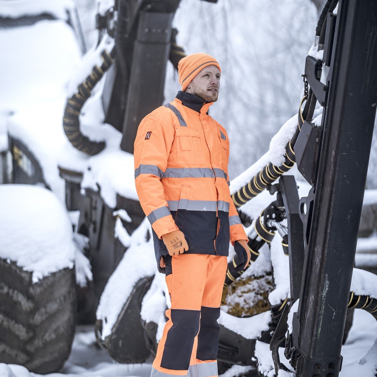 NITRAS MOTION TEX VIZ, Warnparka, neonorange / marineblau