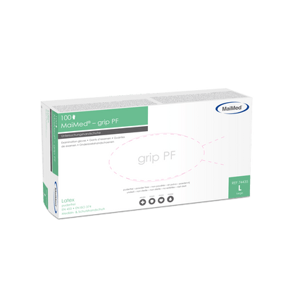 MaiMed-grip PF, non-sterile, powder-free latex examination gloves