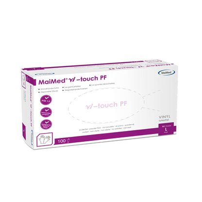 MaiMed vi-touch disposable vinyl gloves, powder-free, 100 pieces/box