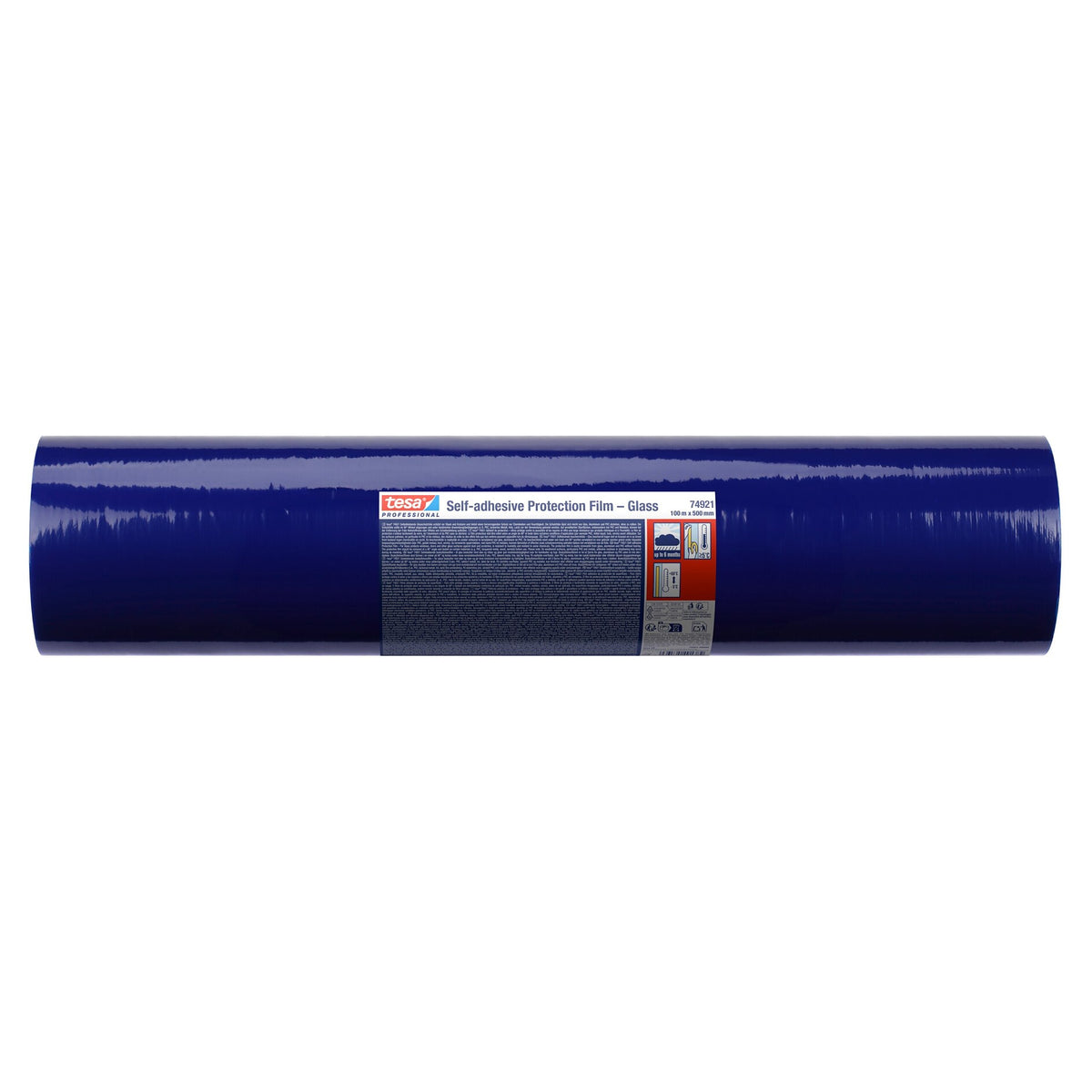 tesa Professional 74921 Self-Adhesive Protective Film – Glass, Blue, 100 m x 500 mm