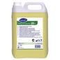 A 5-liter canister of TASKI Jontec Saponet free floor cleaning and care product from Diversey Deutschland GmbH & Co. OHG, soap-based, with a white cap and a multilingual label featuring symbols for natural soap formulations.