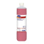 A 1-liter bottle of TASKI Calcacid sanitary cleaner from Diversey Deutschland GmbH & Co. OHG, a pink liquid descaler and bathroom cleaner with a white cap and multilingual label.