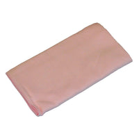 A folded TASKI MicroCare microfiber cloth (40x40 cm) from Diversey Deutschland GmbH & Co. OHG in light pink lies on a white background.