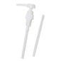 Eine weiße Diversey Kunststoffpumpe für 1l und 500ml Euronorm und Soft Care Man Flaschen (2ml Hub, DIN25, 125mm & 170mm Tauchrohre), abgebildet mit Verlängerungsstück; 5er Pack, von Diversey Deutschland GmbH & Co. OHG.