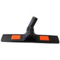 A 400mm floor nozzle for TASKI Steamer from Diversey Deutschland GmbH & Co. OHG, with an angled connection and two orange side pads, suitable for various applications. Package contains 1 piece.