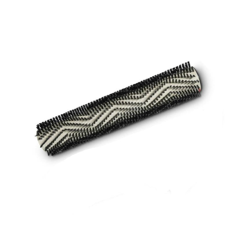 The TASKI Ultimaxx roller brush (65cm) from Diversey Deutschland GmbH & Co. OHG is a replacement roller brush for the TASKI Ultimaxx RB series, with black zigzag bristles on a white core, ideal for efficient floor cleaning. Package: 1 piece.