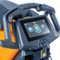 Close-up of a TASKI IntelliTouch, an interactive touchscreen control panel (Diversey Deutschland GmbH & Co. OHG) with black handles and an orange-and-black design. A key with a blue "TASKI" label is attached below the screen. Packaging: 1 piece.